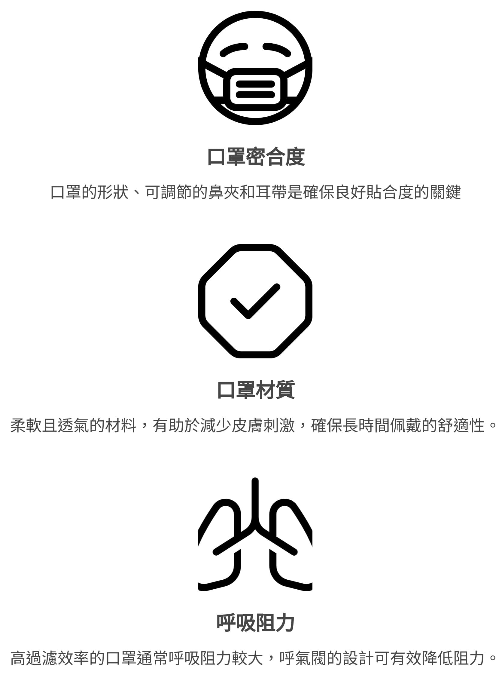 影響口罩配戴舒適度的原因